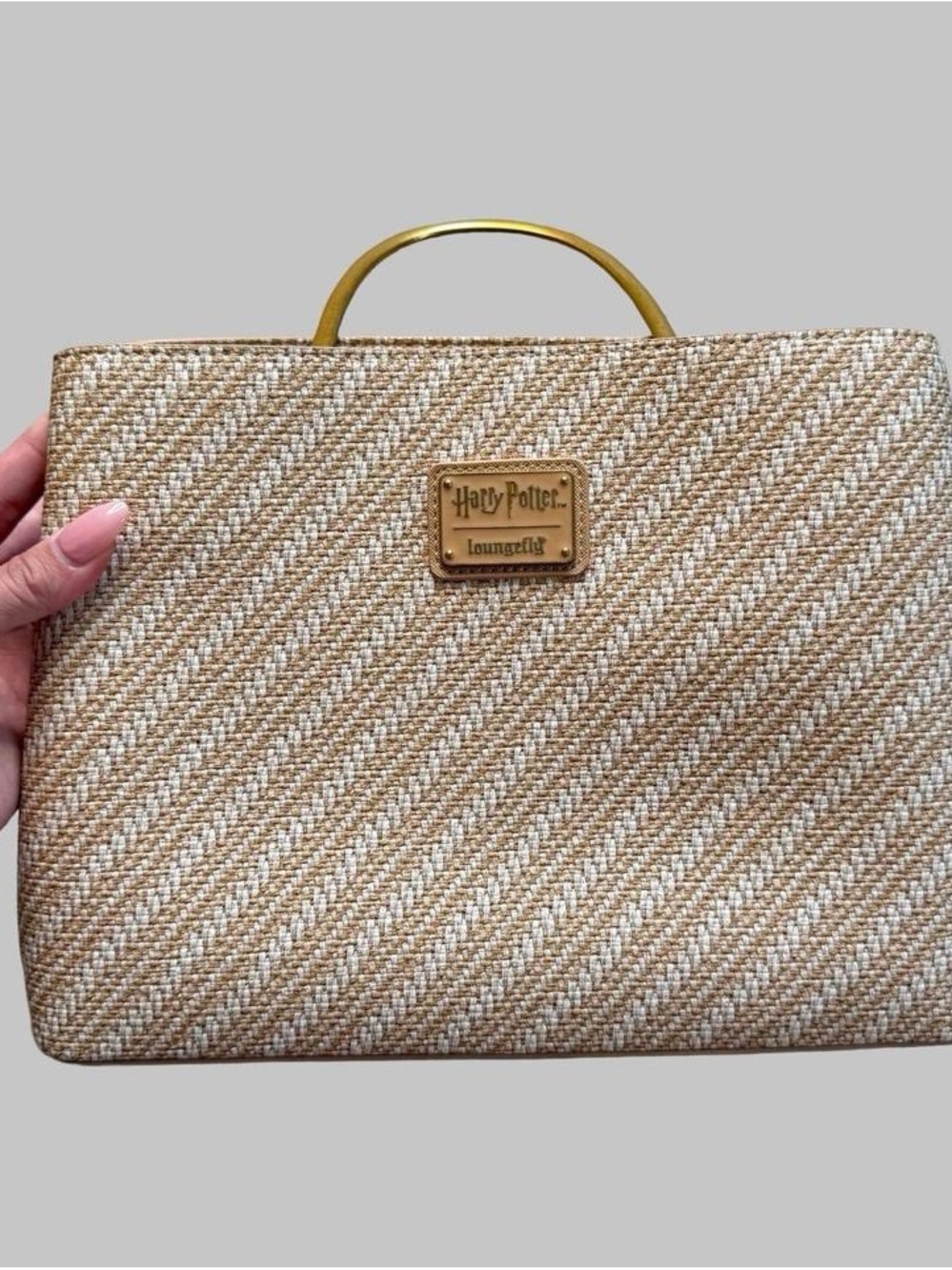 Harry Potter x Loungefly Tan Woven Top-Handle Shoulder Bag